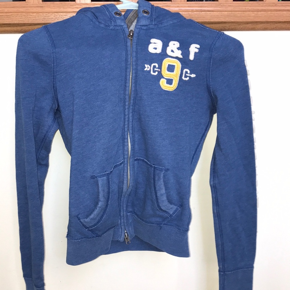 Abercrombie and Fitch Blue Zip Up Hoodie